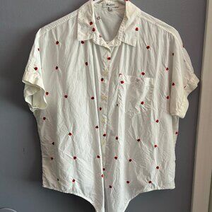 Madewell Embroidered Strawberry Shirt